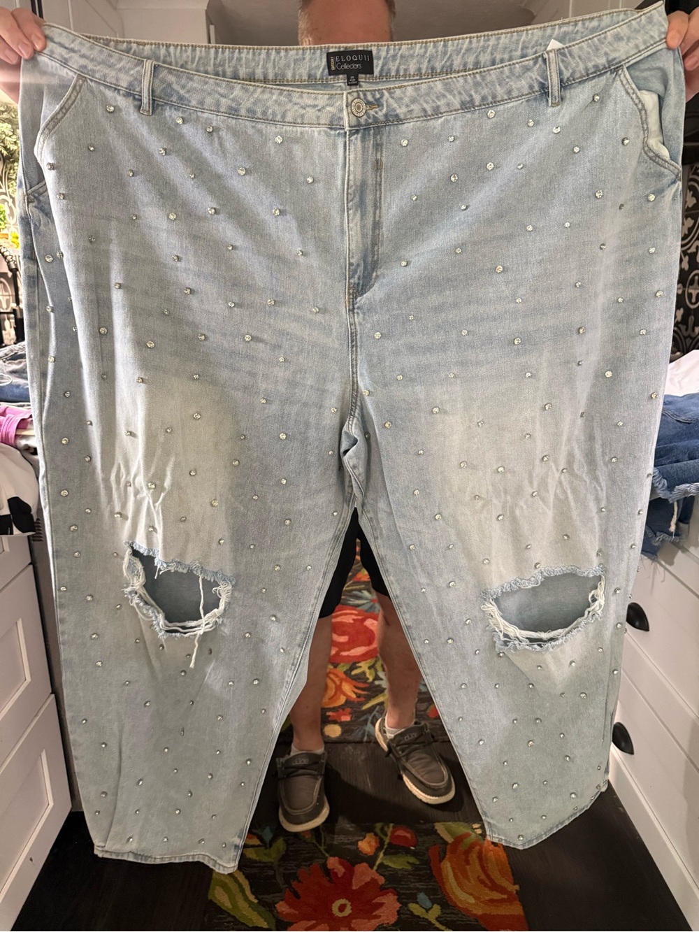 Eloquii Collectors Edition Rhinestone Embellished Jean Size 30
